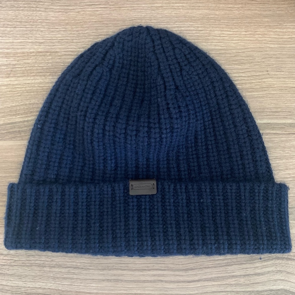 Coach men’s cashmere beanie hat